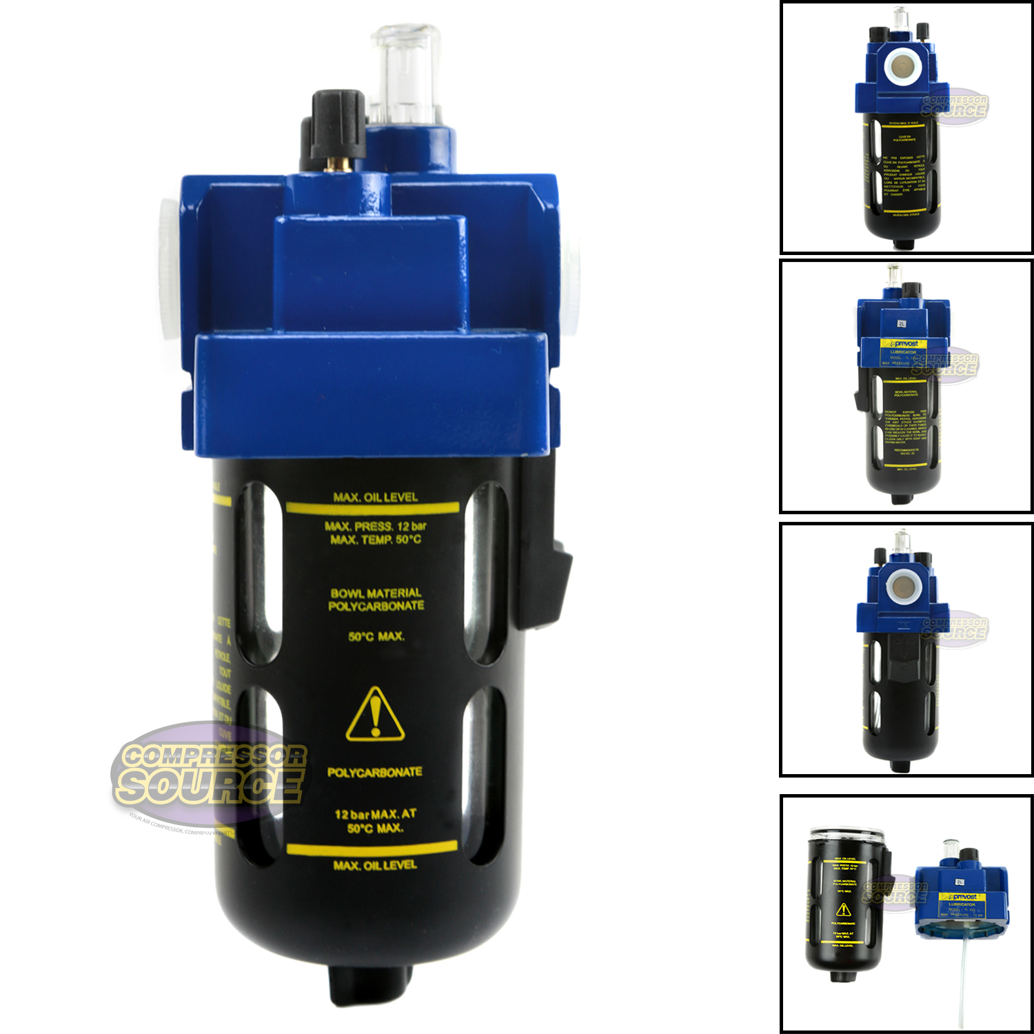 Prevost 1/2" Compressed Air InLine Oiler / Lubricator Inline Oil
